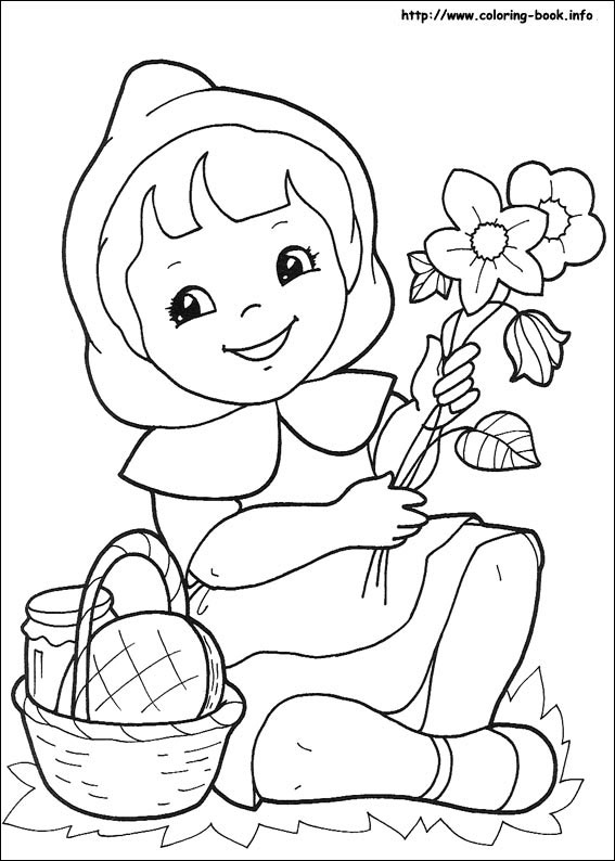 Plansa de colorat cu Scufita Rosie 32 26